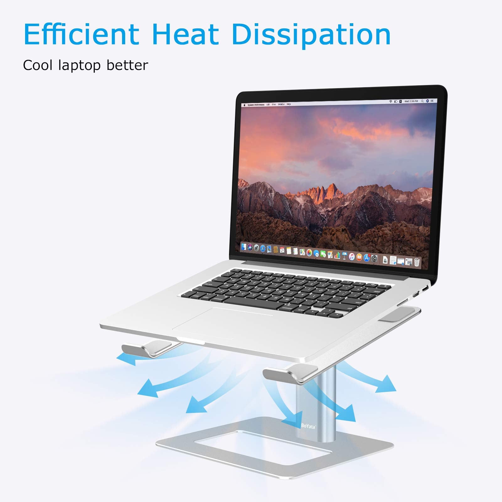 Boyata Laptop Stand, Ergonomic Aluminum Height Adjustable Computer Stand Laptop Riser Holder For Desk, Compatible With Macbook P